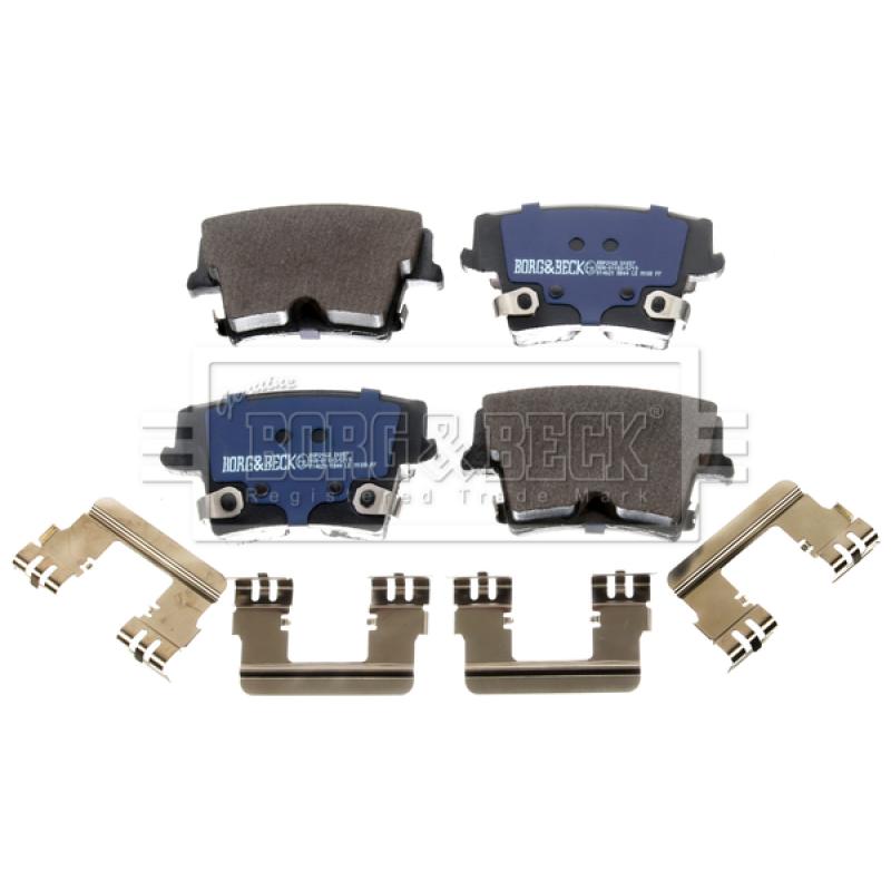 Jeu de 4 plaquettes de frein arrière BORG & BECK BBP2168 - Visuel 1