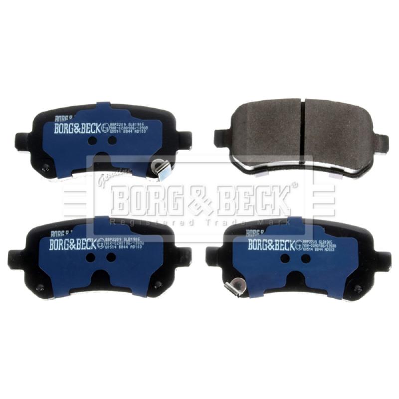 Jeu de 4 plaquettes de frein arrière BORG & BECK BBP2209 - Visuel 1
