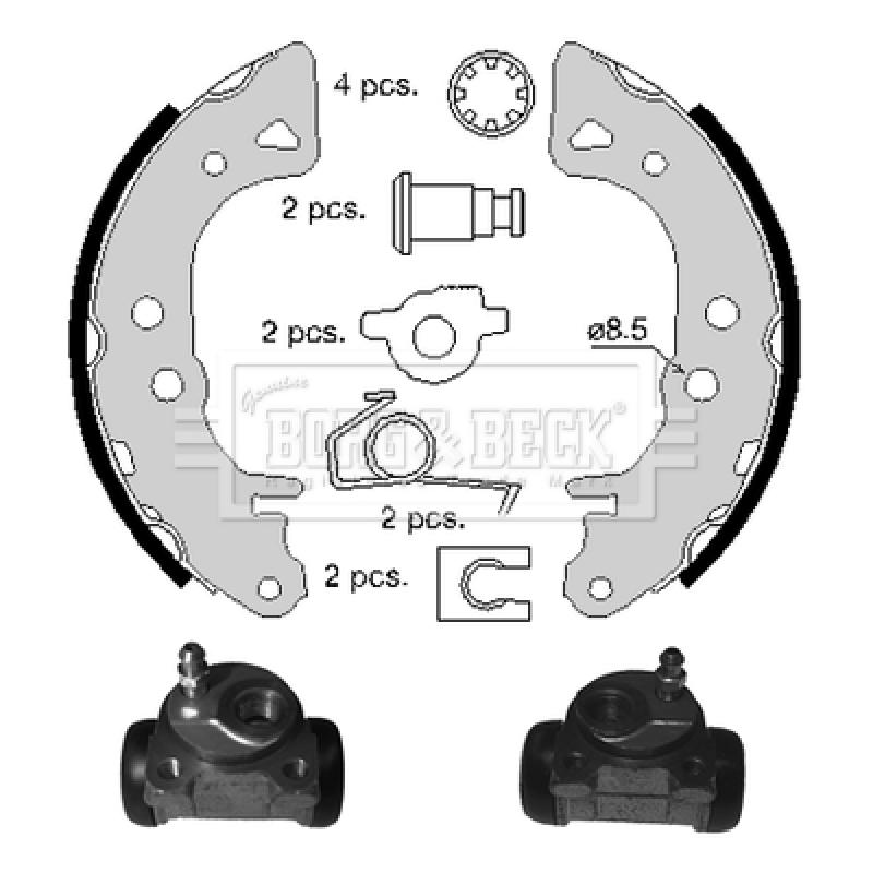 Kit de freins arrière (prémontés) BORG & BECK BBS1004K - Visuel 1
