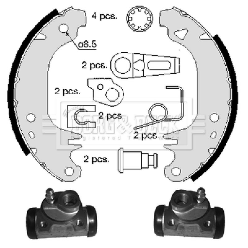 Kit de freins arrière (prémontés) BORG & BECK BBS1020K - Visuel 1