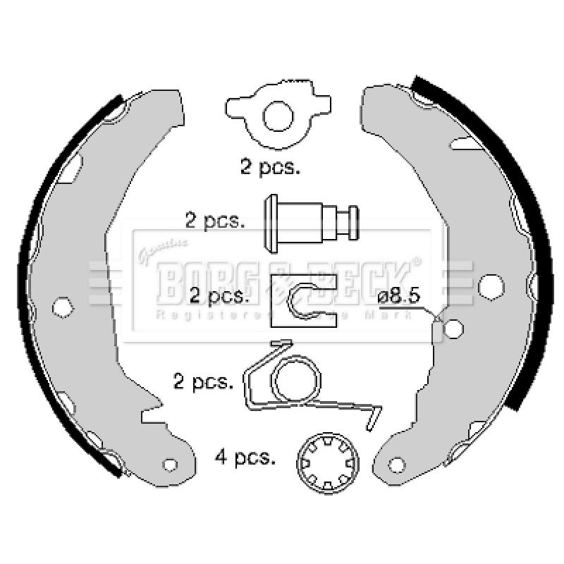 Jeu de mâchoires de frein BORG & BECK BBS6157 - Visuel 1