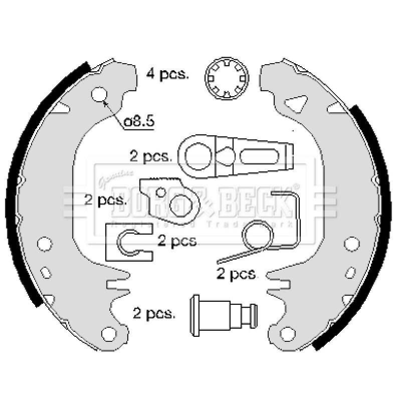 Jeu de mâchoires de frein BORG & BECK BBS6242 - Visuel 1