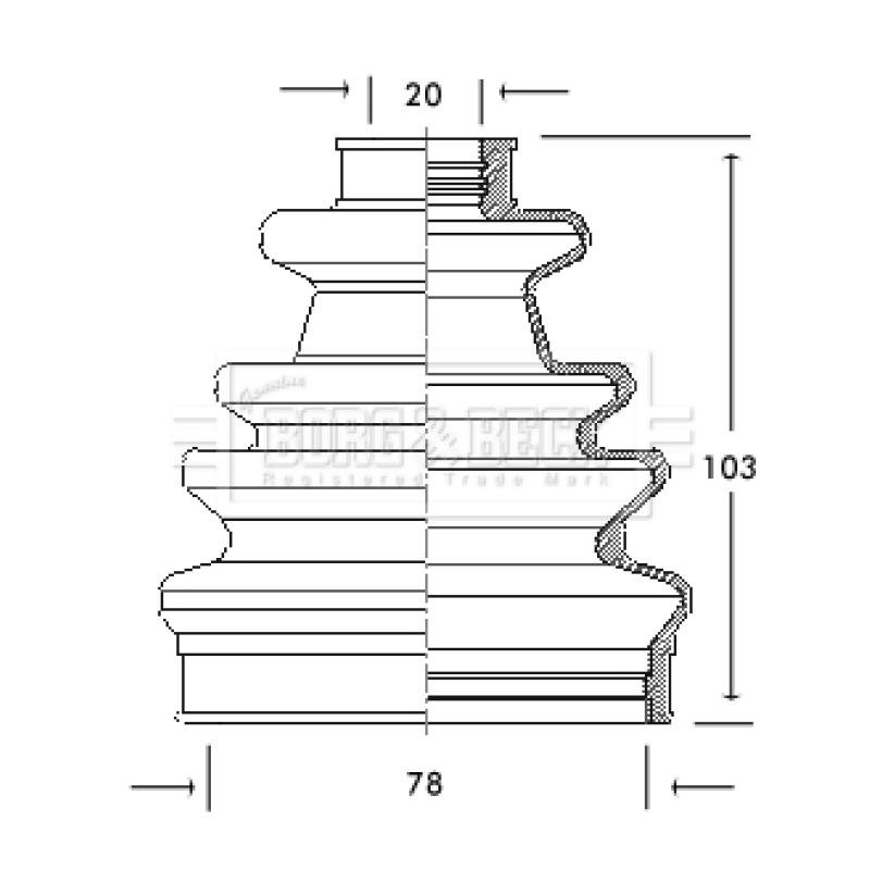 Joint-soufflet, arbre de commande BORG & BECK BCB2041 - Visuel 1