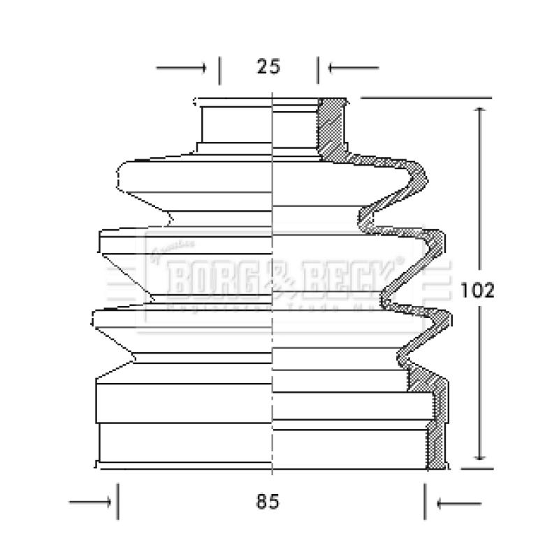 Joint-soufflet, arbre de commande BORG & BECK BCB2055 - Visuel 1