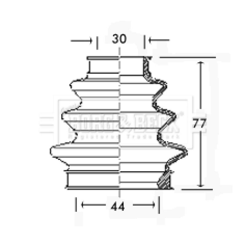 Joint-soufflet, arbre de commande BORG & BECK BCB2349 - Visuel 1