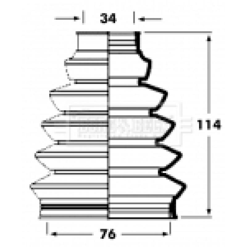 Joint-soufflet, arbre de commande BORG & BECK BCB2352 - Visuel 1
