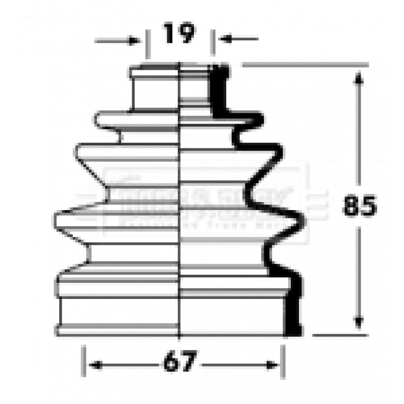 Joint-soufflet, arbre de commande BORG & BECK BCB2355 - Visuel 1