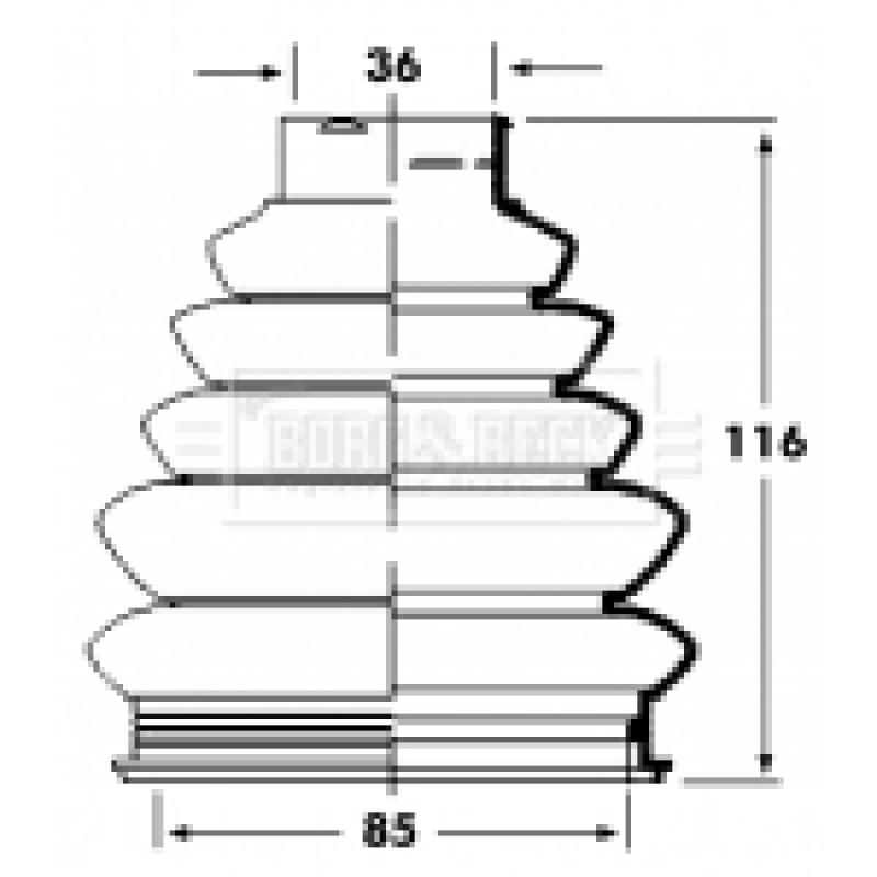 Joint-soufflet, arbre de commande BORG & BECK BCB2360 - Visuel 1
