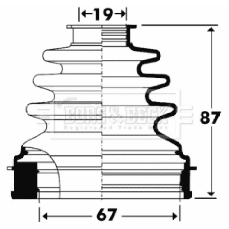 Joint-soufflet, arbre de commande BORG & BECK BCB2901 - Visuel 1