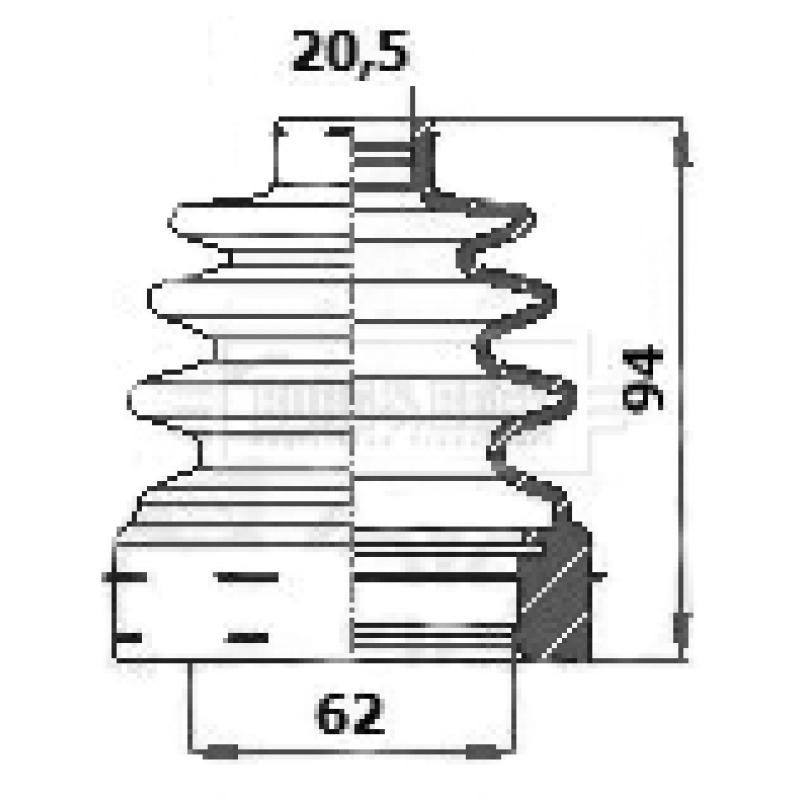 Joint-soufflet, arbre de commande BORG & BECK BCB6146 - Visuel 1