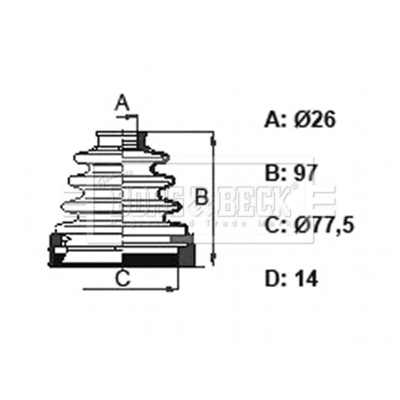 Joint-soufflet, arbre de commande BORG & BECK BCB6158 - Visuel 2