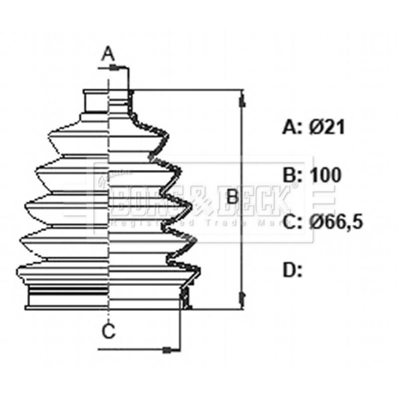 Joint-soufflet, arbre de commande BORG & BECK BCB6161 - Visuel 2