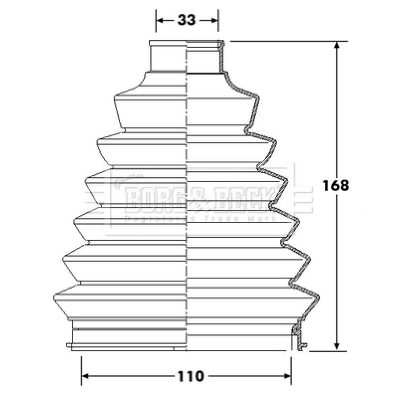 Joint-soufflet, arbre de commande BORG & BECK BCB6214 - Visuel 1