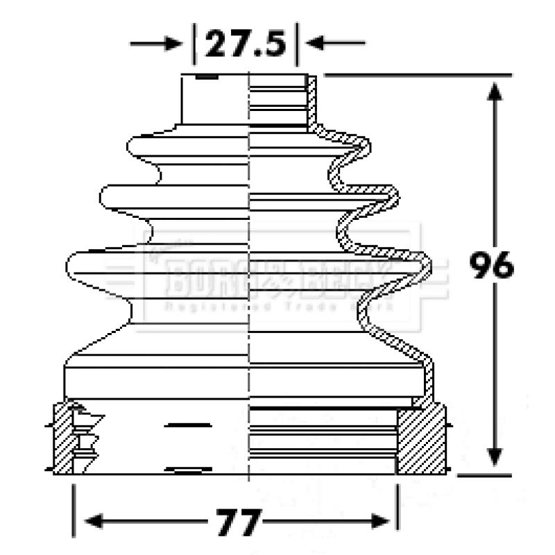 Joint-soufflet, arbre de commande BORG & BECK BCB6244 - Visuel 1