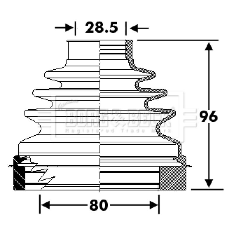 Joint-soufflet, arbre de commande BORG & BECK BCB6297 - Visuel 1