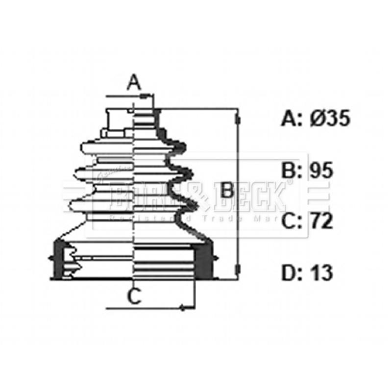 Joint-soufflet, arbre de commande BORG & BECK BCB6391 - Visuel 2