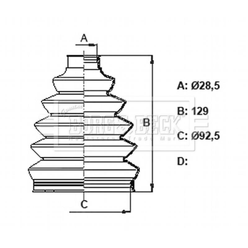 Joint-soufflet, arbre de commande BORG & BECK BCB6395 - Visuel 2
