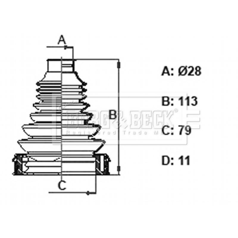 Joint-soufflet, arbre de commande BORG & BECK BCB6407 - Visuel 2