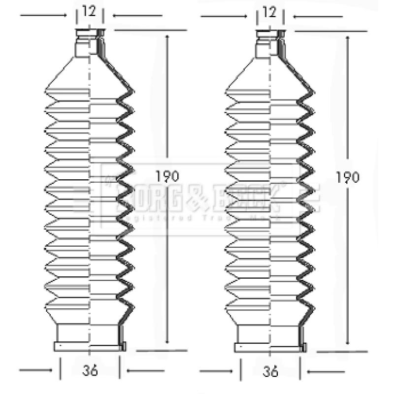 Joint-soufflet, direction BORG & BECK BSG3013 - Visuel 1