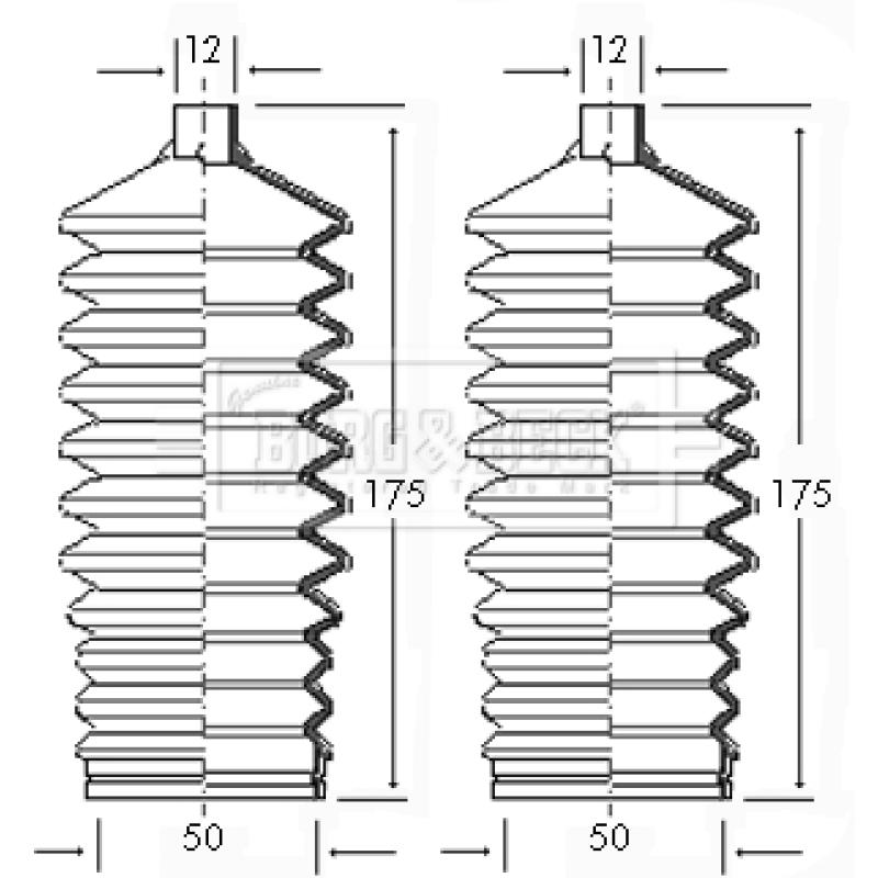 Joint-soufflet, direction BORG & BECK BSG3050 - Visuel 1