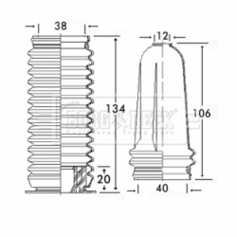 Joint-soufflet, direction BORG & BECK BSG3198 - Visuel 1