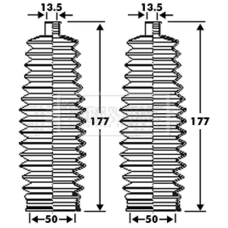 Joint-soufflet, direction BORG & BECK BSG3282 - Visuel 1