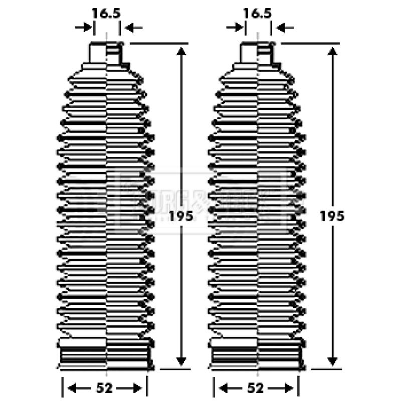 Joint-soufflet, direction BORG & BECK BSG3300 - Visuel 1