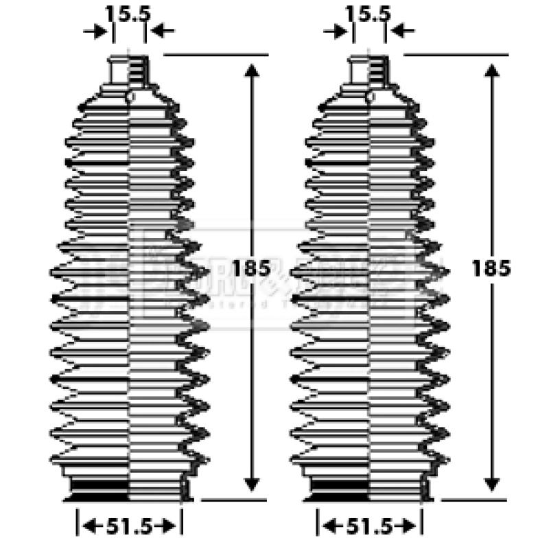 Joint-soufflet, direction BORG & BECK BSG3354 - Visuel 1