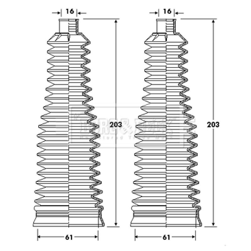 Joint-soufflet, direction BORG & BECK BSG3422 - Visuel 1