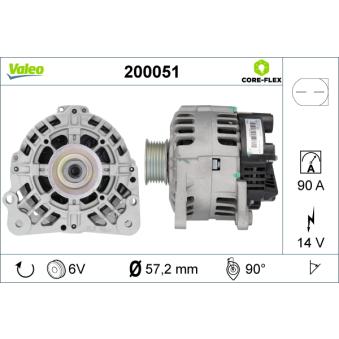 Alternateur VALEO 200051 pour SKODA FABIA 1.2 - 60cv