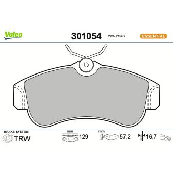 Jeu de 4 plaquettes de frein avant VALEO OEM 410602F026