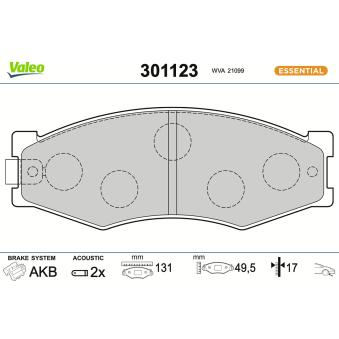 Jeu de 4 plaquettes de frein avant VALEO OEM DA06M31E86
