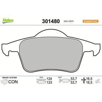 Jeu de 4 plaquettes de frein arrière VALEO OEM 8623862