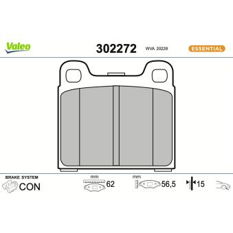 Jeu de 4 plaquettes de frein avant VALEO OEM 823698151A Jeu de 4 plaquettes de frein avant VALEO OEM 823698151A