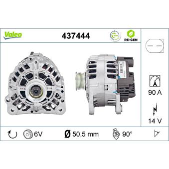 Alternateur VALEO 437444 pour SKODA FABIA 1.2 - 60cv