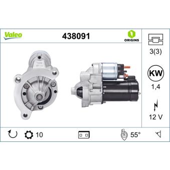 Démarreur VALEO 438091 pour HYUNDAI ACCENT 1.9 D 4x4 - 69cv