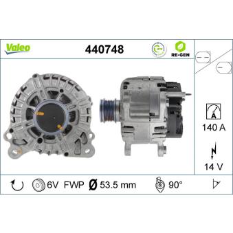 Alternateur VALEO 440748 pour CITROEN AX 1.6 TDI - 110cv