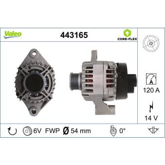 Alternateur VALEO 443165 pour KIA RIO 1.6 JTDM - 115cv