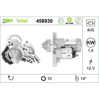Démarreur VALEO 458930 pour FORD GRANADA 1.6 - 110cv