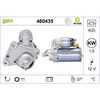 Démarreur VALEO 460435 pour CITROEN DS4 1.6 BlueHDi 120 - 120cv