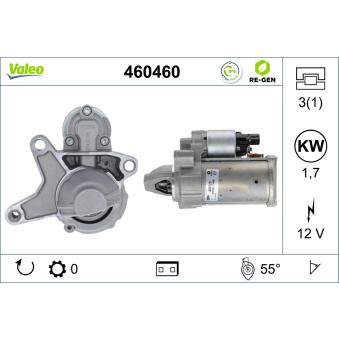 Démarreur VALEO 460460 pour KIA PRIDE 1.5 D - 131cv