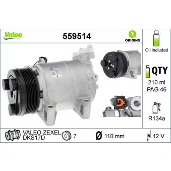 Compresseur, climatisation VALEO [559514]