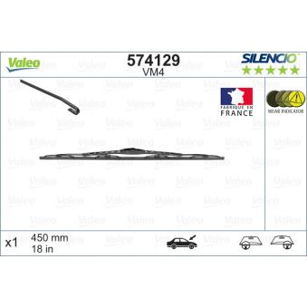 Balai d'essuie-glace VALEO 574129 pour CITROEN SPACETOURER 1.6 VVT-i - 110cv
