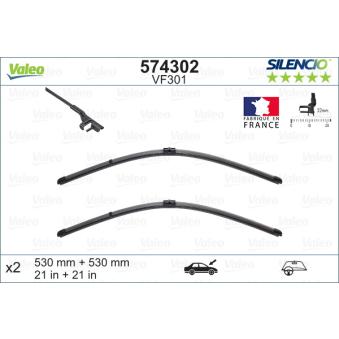 Kit balais d'essuie-glace VALEO 574302 pour VOLKSWAGEN PASSAT 2.8 4motion - 193cv