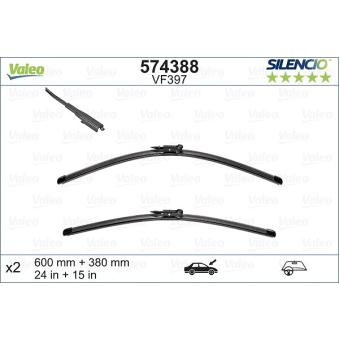 Kit balais d'essuie-glace VALEO 574388 pour NISSAN QASHQAI 2.0 DCI traction intégrale - 150cv