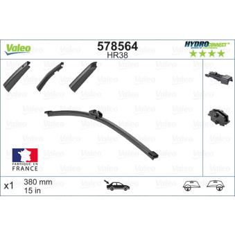 Balai d'essuie-glace VALEO 578564 pour AUDI A3 1.6 TDI - 105ch