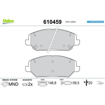 Jeu de 4 plaquettes de frein avant VALEO OEM 58101G4A00