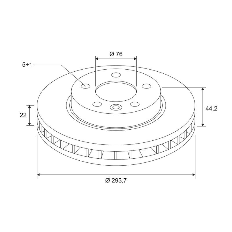 Jeu de 2 disques de frein arrière VALEO 672565 - Visuel 2