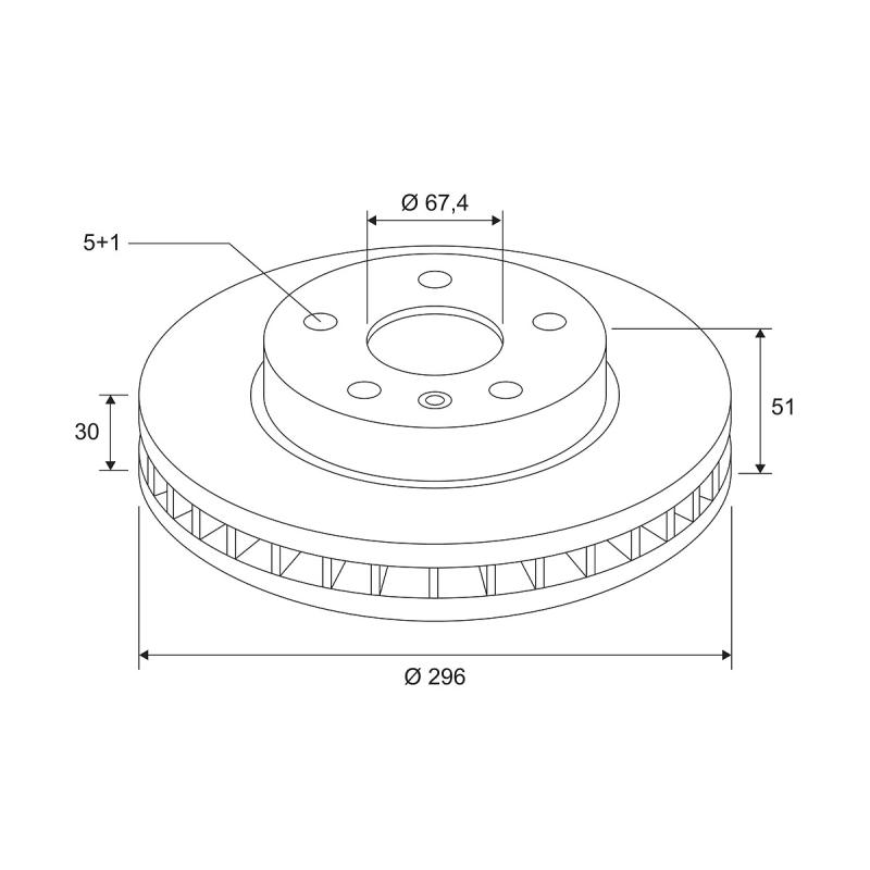 Jeu de 2 disques de frein avant VALEO 672585 - Visuel 2
