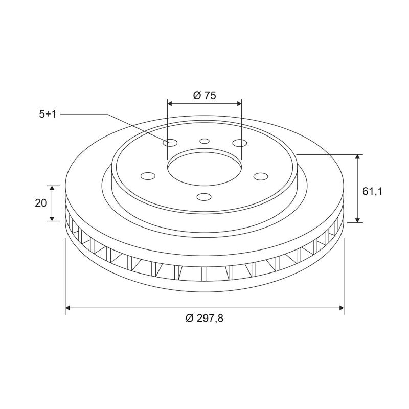 Jeu de 2 disques de frein arrière VALEO 672665 - Visuel 1
